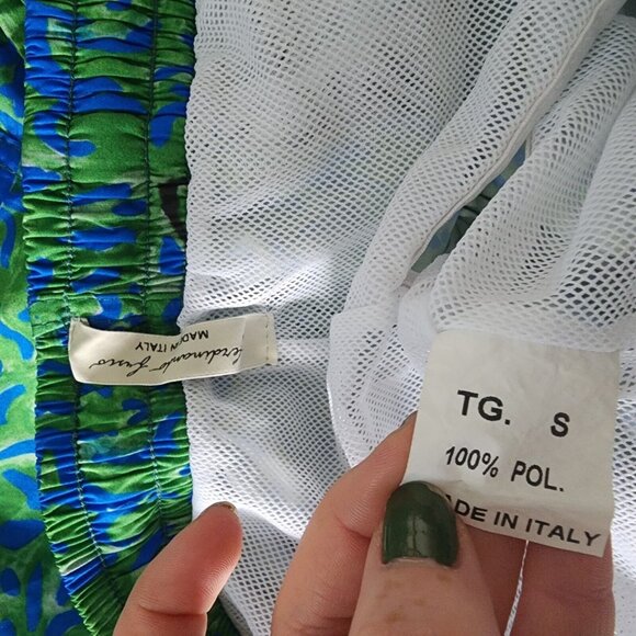 Ferdinando Fusco Mens Swimsuit Shorts Green Blue Tiger Made in Italy Small - Picture 7 of 8